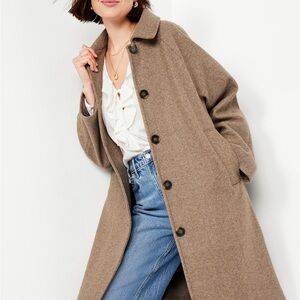 Old Navy Taupe Wool-Blend Pea Coat